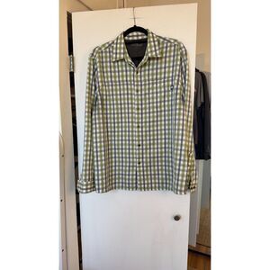 Hi-Tec | Green and Gray Plaid Shirt | Medium
